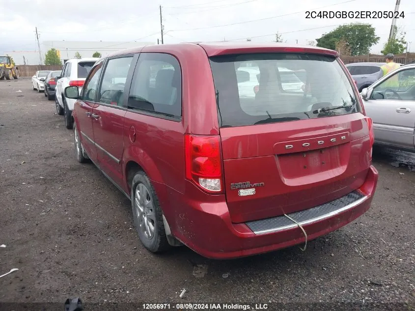 2C4RDGBG2ER205024 2014 Dodge Grand Caravan Se/Sxt