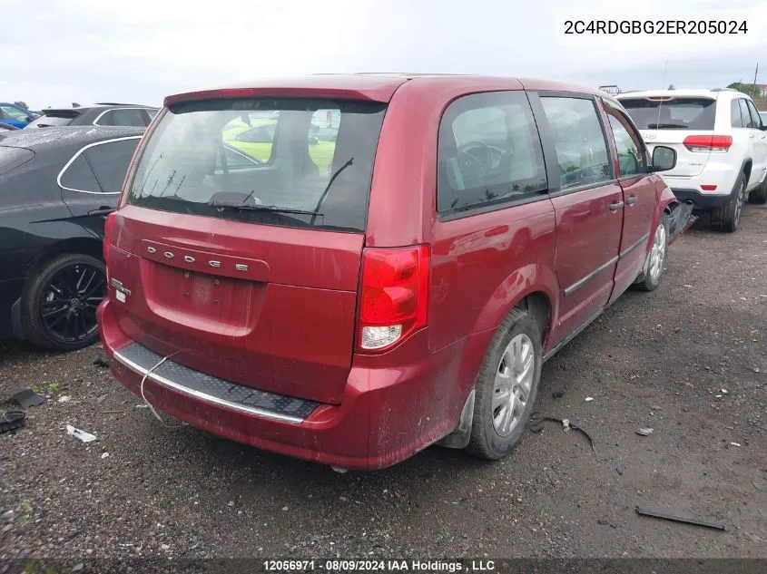 2C4RDGBG2ER205024 2014 Dodge Grand Caravan Se/Sxt