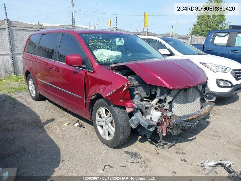 2014 Dodge Grand Caravan Crew VIN: 2C4RDGDG0ER380420 Lot: 12062867