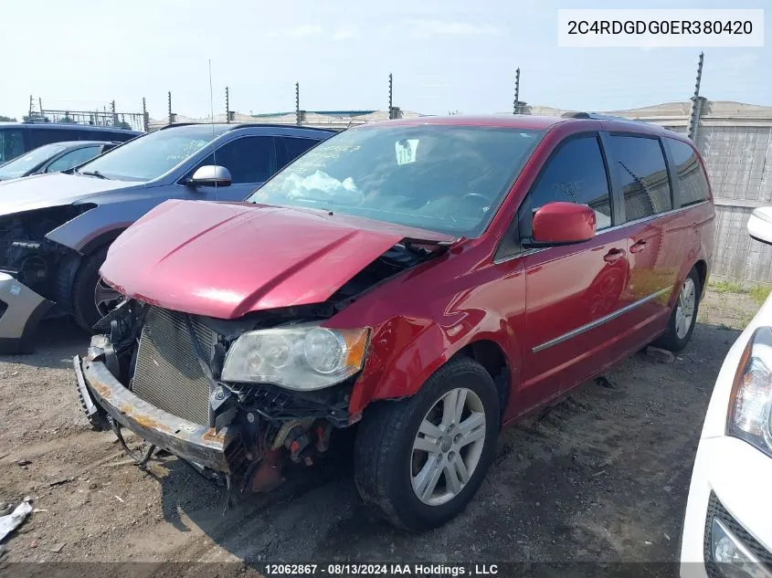 2014 Dodge Grand Caravan Crew VIN: 2C4RDGDG0ER380420 Lot: 12062867