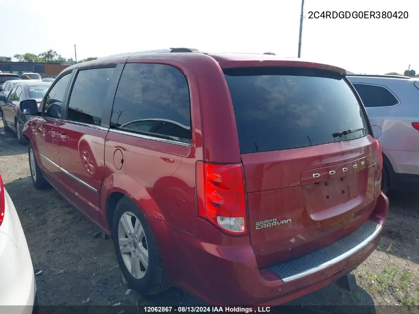 2014 Dodge Grand Caravan Crew VIN: 2C4RDGDG0ER380420 Lot: 12062867