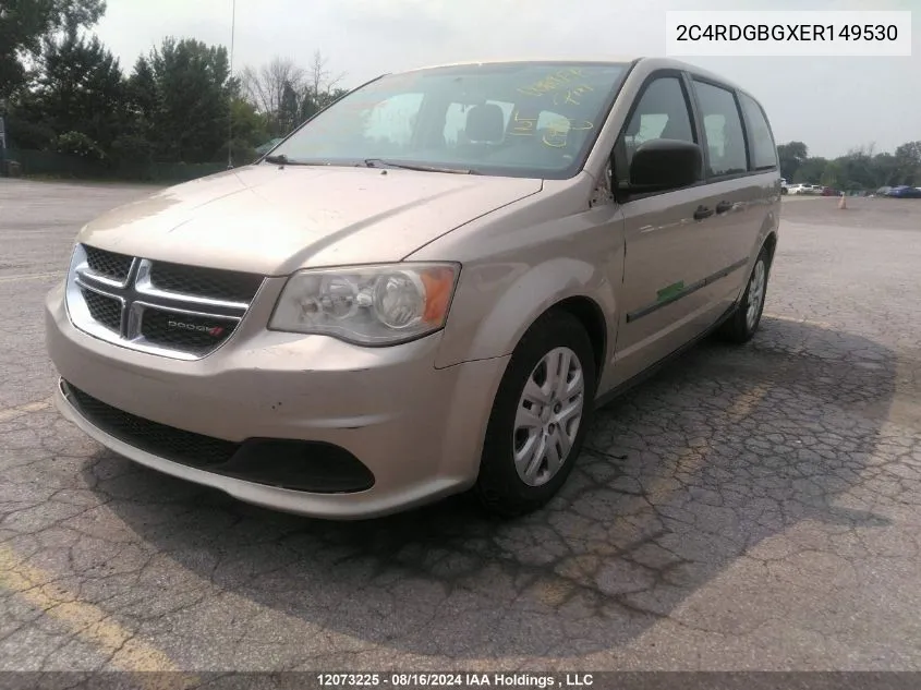 2014 Dodge Grand Caravan Se/Sxt VIN: 2C4RDGBGXER149530 Lot: 12073225