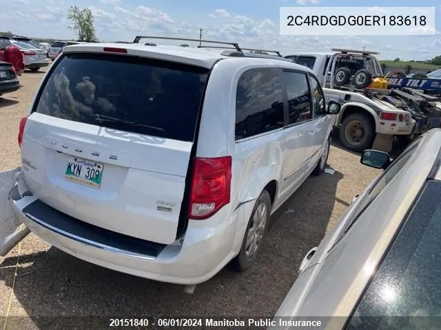 2C4RDGDG0ER183618 2014 Dodge Grand Caravan Crew