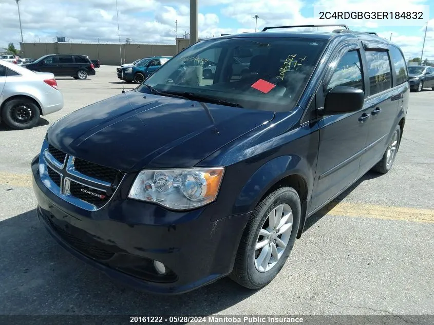 2014 Dodge Grand Caravan Sxt VIN: 2C4RDGBG3ER184832 Lot: 20161222