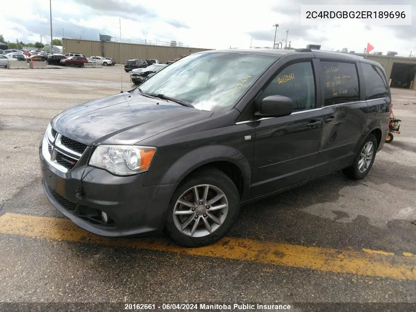 2C4RDGBG2ER189696 2014 Dodge Grand Caravan Sxt