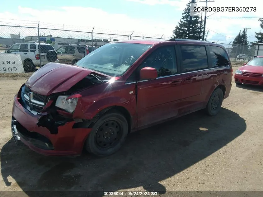 2C4RDGBG7ER360278 2014 Dodge Grand Caravan Se