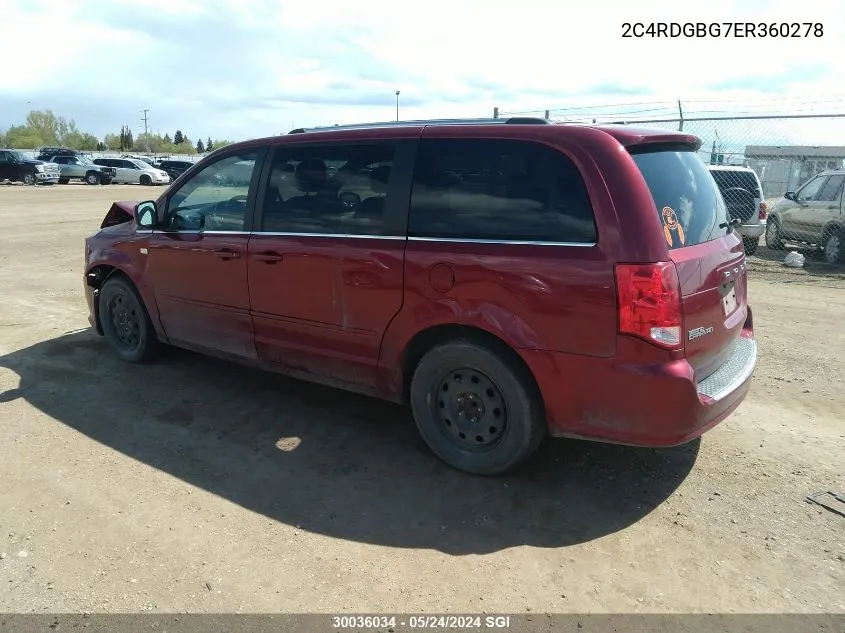 2C4RDGBG7ER360278 2014 Dodge Grand Caravan Se