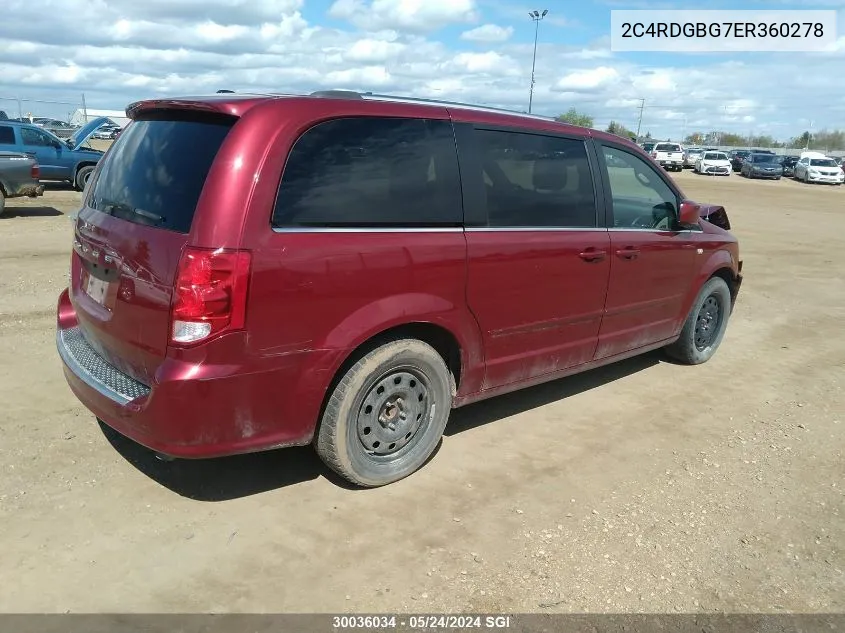 2C4RDGBG7ER360278 2014 Dodge Grand Caravan Se