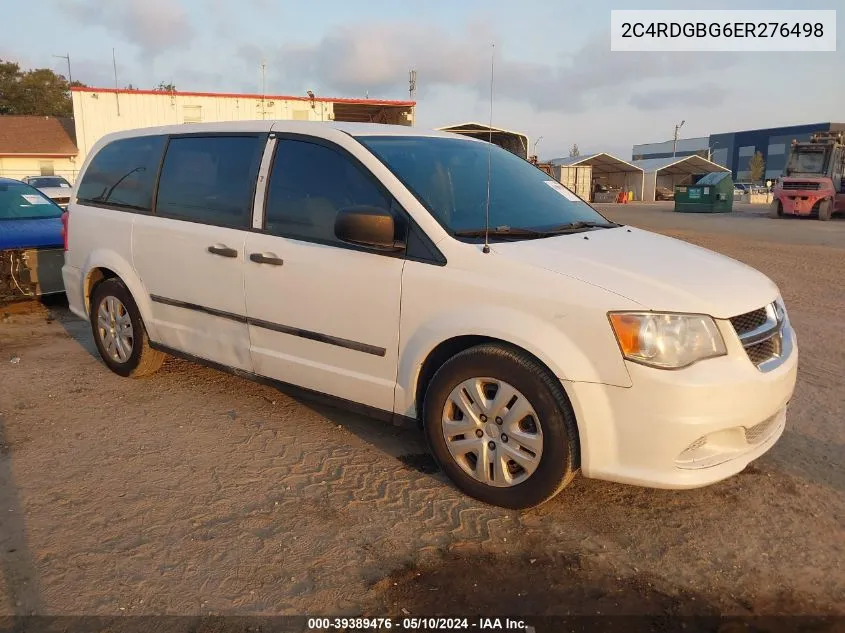 2014 Dodge Grand Caravan American Value Pkg VIN: 2C4RDGBG6ER276498 Lot: 39389476