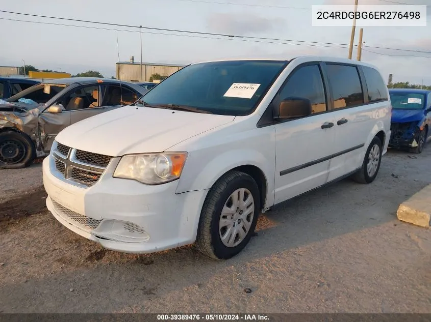 2014 Dodge Grand Caravan American Value Pkg VIN: 2C4RDGBG6ER276498 Lot: 39389476