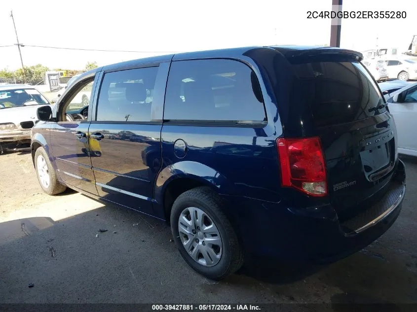 2014 Dodge Grand Caravan Se VIN: 2C4RDGBG2ER355280 Lot: 39427881