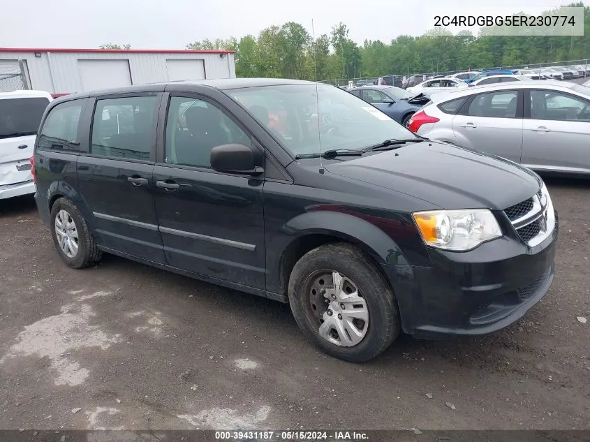 2014 Dodge Grand Caravan American Value Pkg VIN: 2C4RDGBG5ER230774 Lot: 39431187