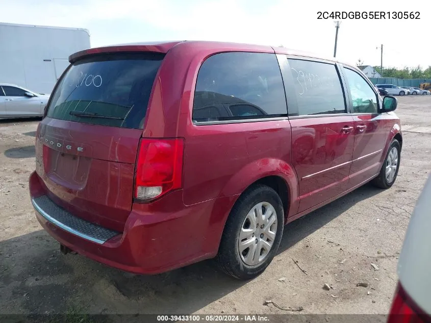 2014 Dodge Grand Caravan Se VIN: 2C4RDGBG5ER130562 Lot: 39433100