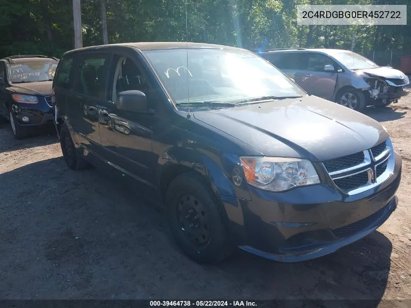 2014 Dodge Grand Caravan American Value Pkg VIN: 2C4RDGBG0ER452722 Lot: 39464738