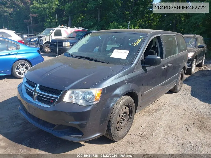 2014 Dodge Grand Caravan American Value Pkg VIN: 2C4RDGBG0ER452722 Lot: 39464738