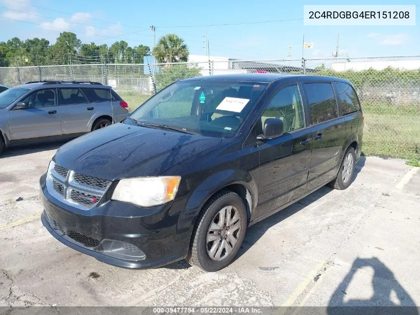 2014 Dodge Grand Caravan Se VIN: 2C4RDGBG4ER151208 Lot: 39477794