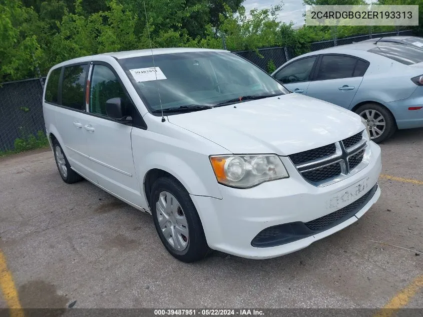 2014 Dodge Grand Caravan Se VIN: 2C4RDGBG2ER193313 Lot: 39487951