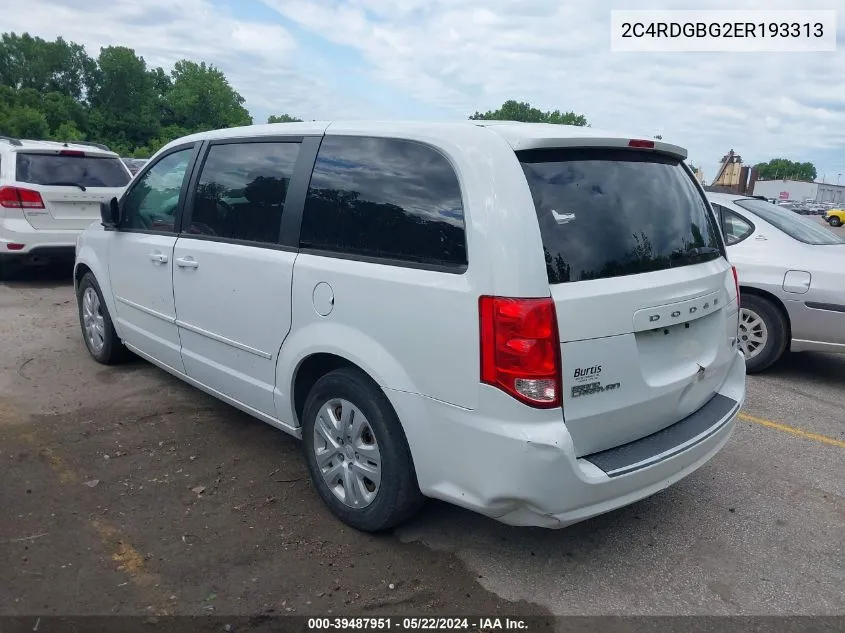 2014 Dodge Grand Caravan Se VIN: 2C4RDGBG2ER193313 Lot: 39487951