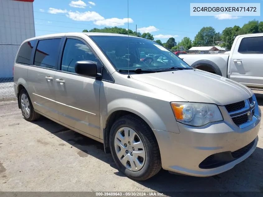 2014 Dodge Grand Caravan Se VIN: 2C4RDGBGXER471472 Lot: 39489643