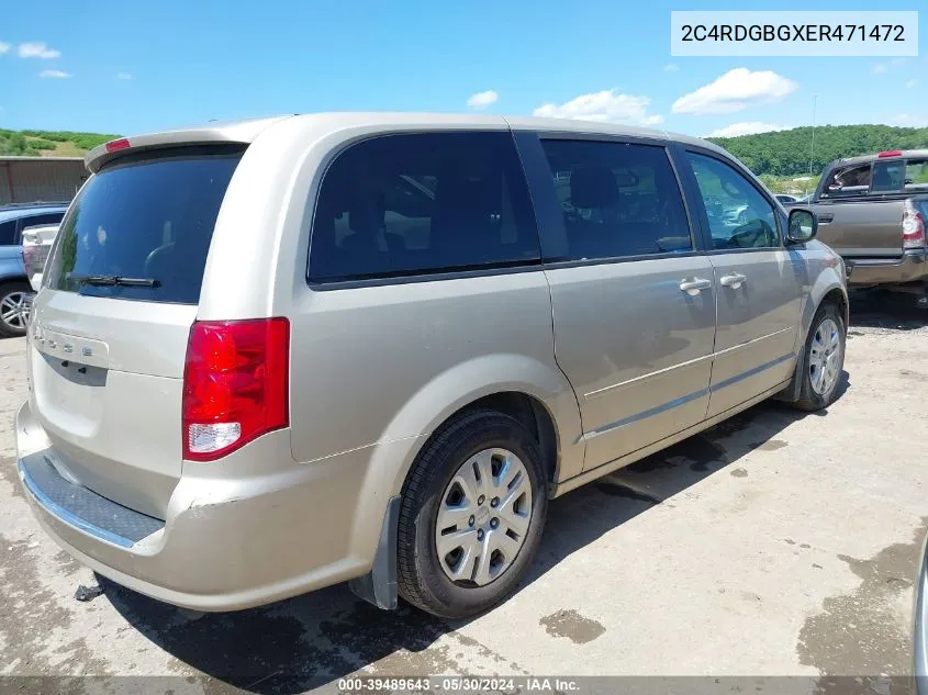 2014 Dodge Grand Caravan Se VIN: 2C4RDGBGXER471472 Lot: 39489643