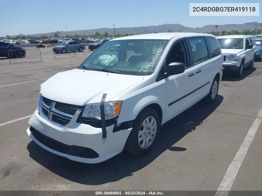 2C4RDGBG7ER419118 2014 Dodge Grand Caravan American Value Pkg