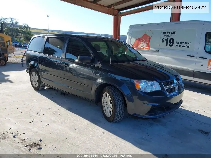 2C4RDGBG8ER452922 2014 Dodge Grand Caravan Se