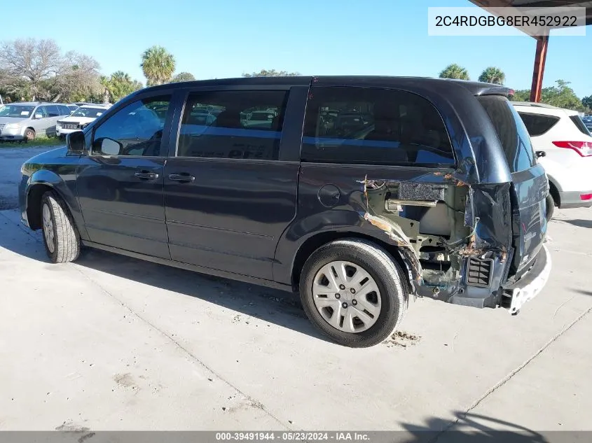 2C4RDGBG8ER452922 2014 Dodge Grand Caravan Se