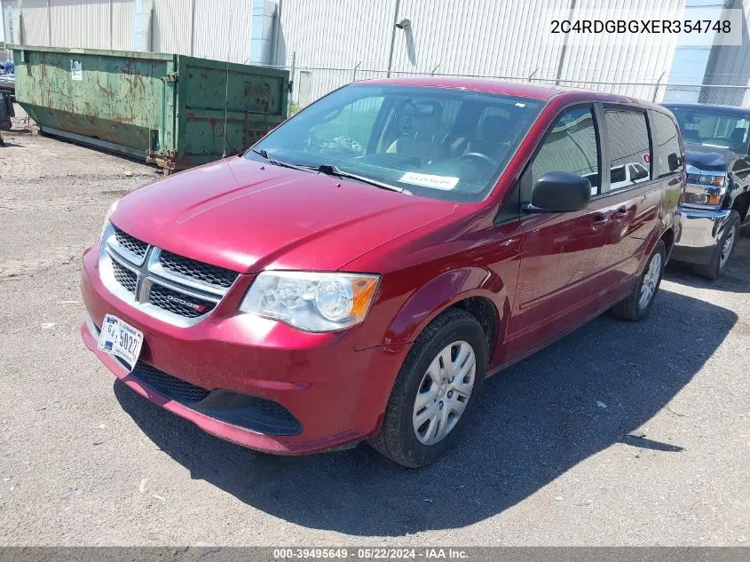 2014 Dodge Grand Caravan Se VIN: 2C4RDGBGXER354748 Lot: 39495649