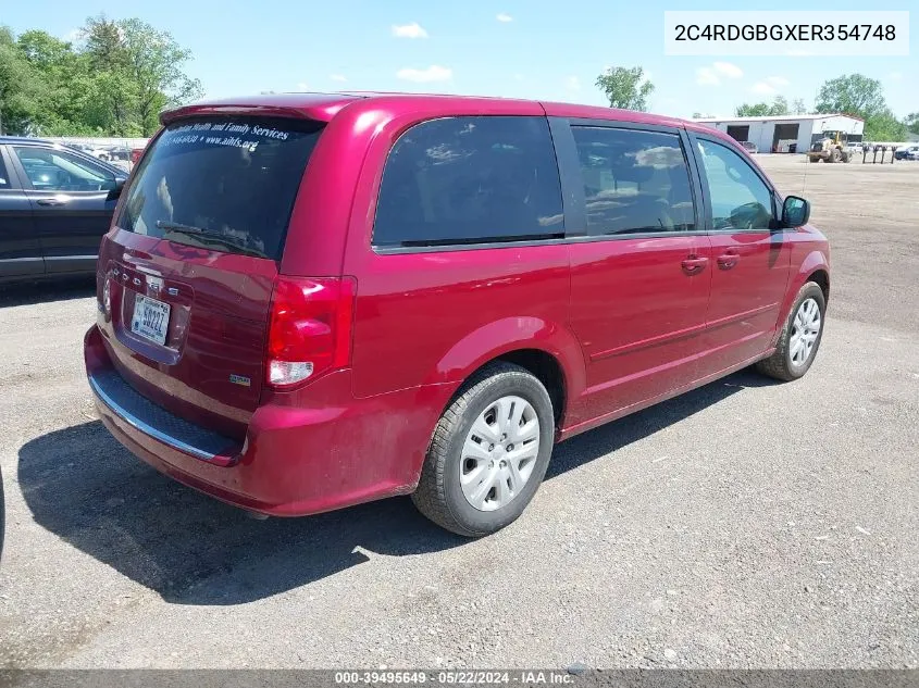 2014 Dodge Grand Caravan Se VIN: 2C4RDGBGXER354748 Lot: 39495649