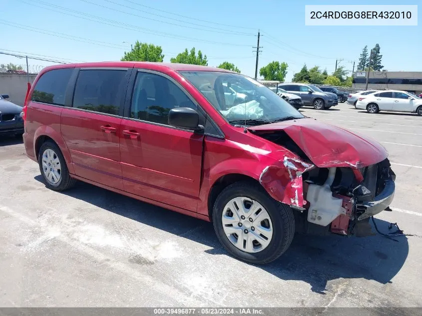 2014 Dodge Grand Caravan Se VIN: 2C4RDGBG8ER432010 Lot: 39496877