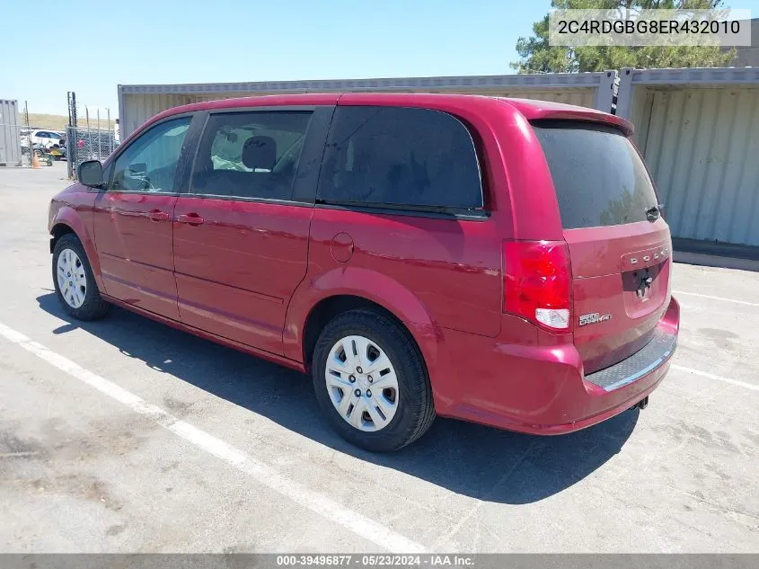 2014 Dodge Grand Caravan Se VIN: 2C4RDGBG8ER432010 Lot: 39496877