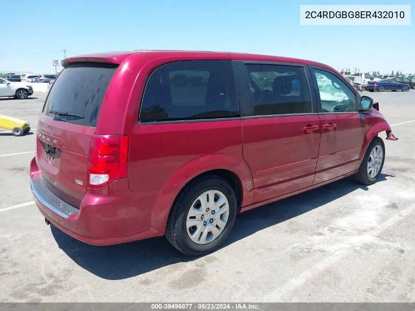 2014 Dodge Grand Caravan Se VIN: 2C4RDGBG8ER432010 Lot: 39496877