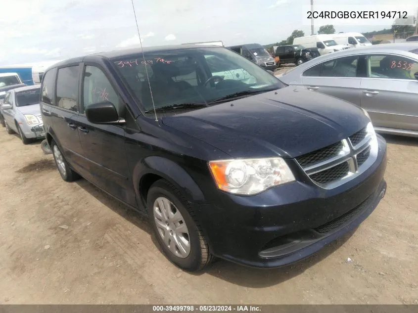 2014 Dodge Grand Caravan Se VIN: 2C4RDGBGXER194712 Lot: 39499798