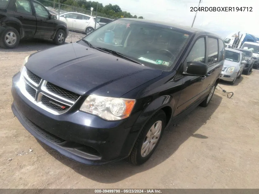 2C4RDGBGXER194712 2014 Dodge Grand Caravan Se