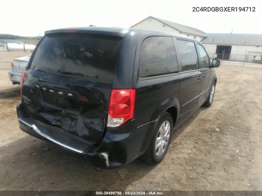 2C4RDGBGXER194712 2014 Dodge Grand Caravan Se