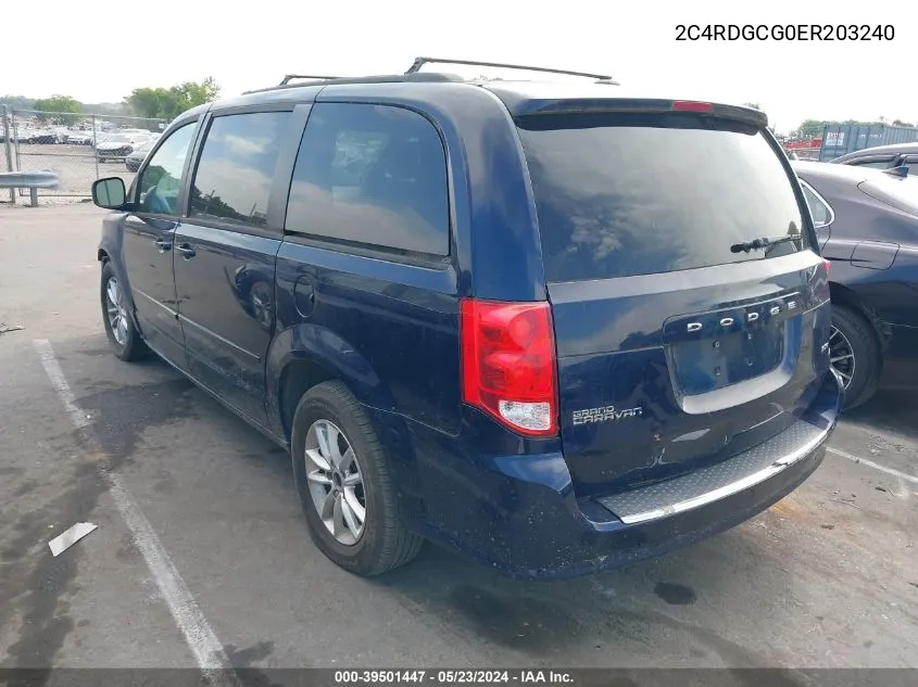 2014 Dodge Grand Caravan Sxt VIN: 2C4RDGCG0ER203240 Lot: 39501447