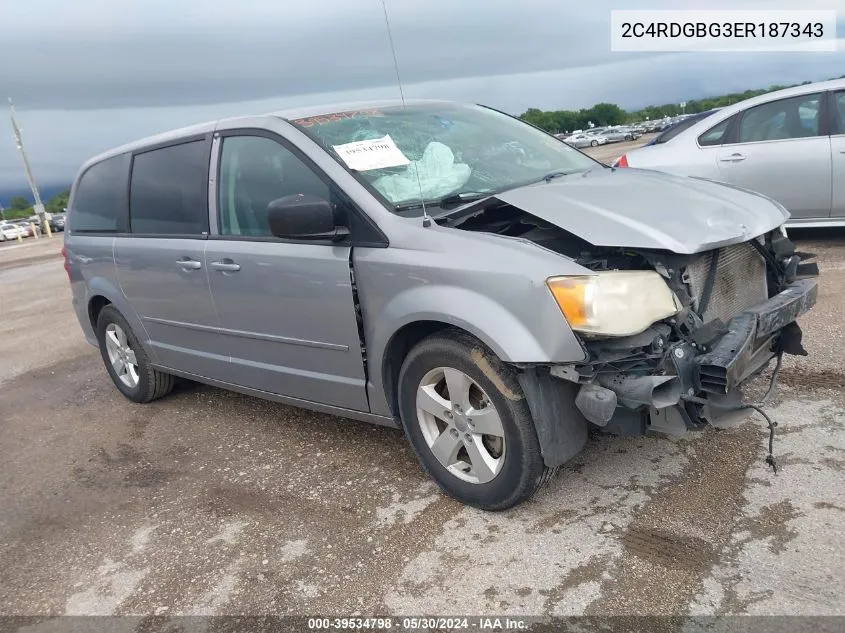 2C4RDGBG3ER187343 2014 Dodge Grand Caravan Se