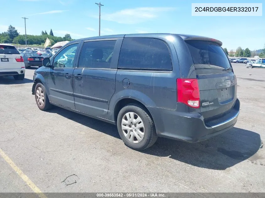 2014 Dodge Grand Caravan Se VIN: 2C4RDGBG4ER332017 Lot: 39553542