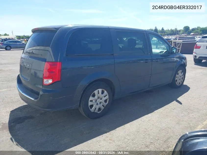 2014 Dodge Grand Caravan Se VIN: 2C4RDGBG4ER332017 Lot: 39553542