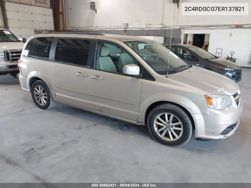 2014 Dodge Grand Caravan Sxt VIN: 2C4RDGCG7ER137821 Lot: 39562421