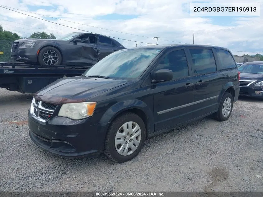 2014 Dodge Grand Caravan American Value Pkg VIN: 2C4RDGBG7ER196918 Lot: 39569324