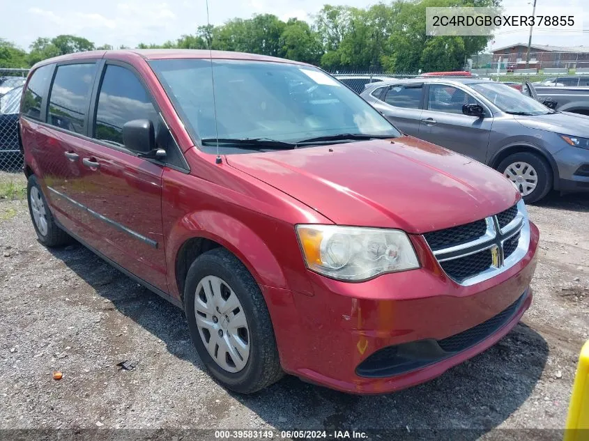 2014 Dodge Grand Caravan American Value Pkg VIN: 2C4RDGBGXER378855 Lot: 39583149