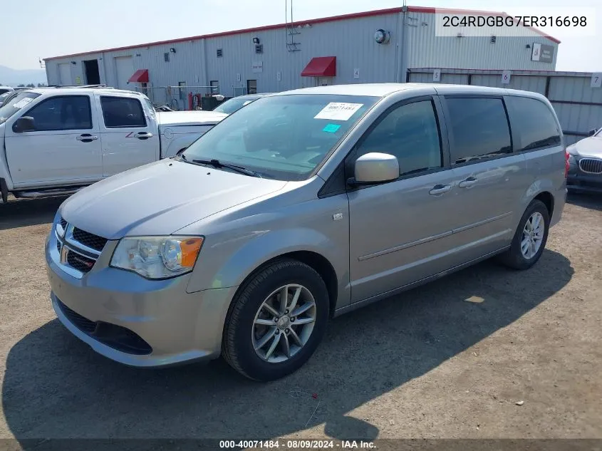 2014 Dodge Grand Caravan Se VIN: 2C4RDGBG7ER316698 Lot: 40071484