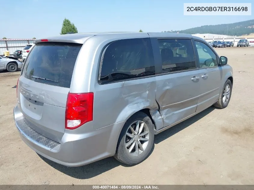 2C4RDGBG7ER316698 2014 Dodge Grand Caravan Se