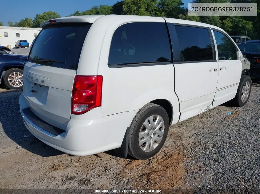 2014 Dodge Grand Caravan Se VIN: 2C4RDGBG9ER378751 Lot: 40095857