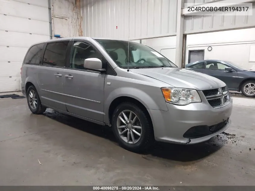 2014 Dodge Grand Caravan Se 30Th Anniversary VIN: 2C4RDGBG4ER194317 Lot: 40098275