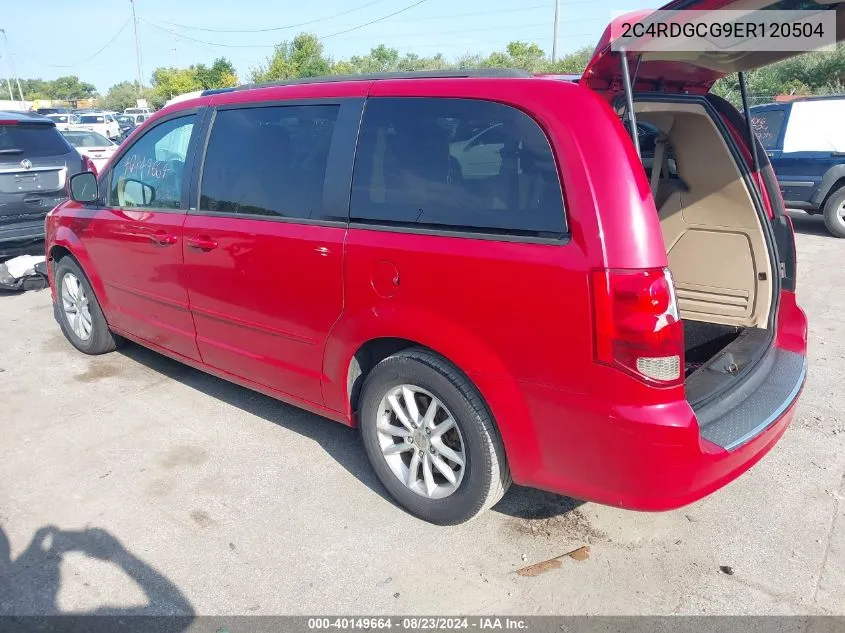 2014 Dodge Grand Caravan Sxt VIN: 2C4RDGCG9ER120504 Lot: 40149664