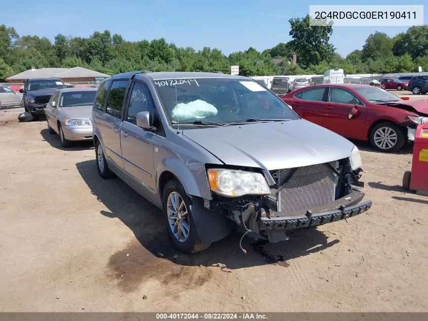 2C4RDGCG0ER190411 2014 Dodge Grand Caravan Sxt