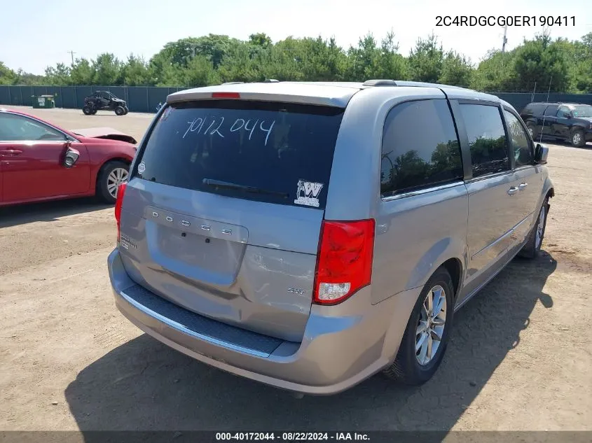 2014 Dodge Grand Caravan Sxt VIN: 2C4RDGCG0ER190411 Lot: 40172044