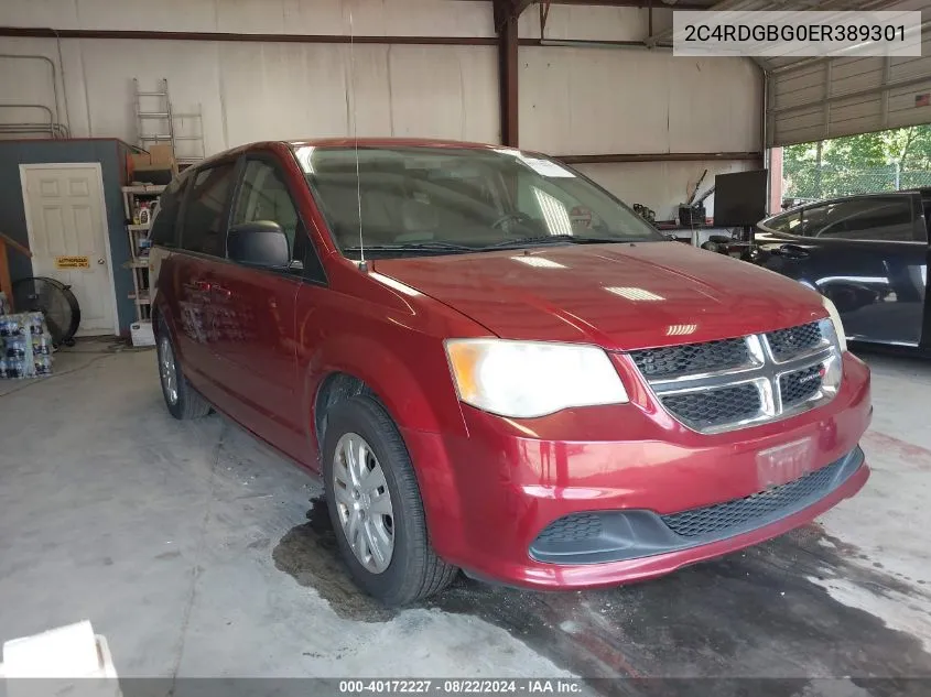 2014 Dodge Grand Caravan Se VIN: 2C4RDGBG0ER389301 Lot: 40172227